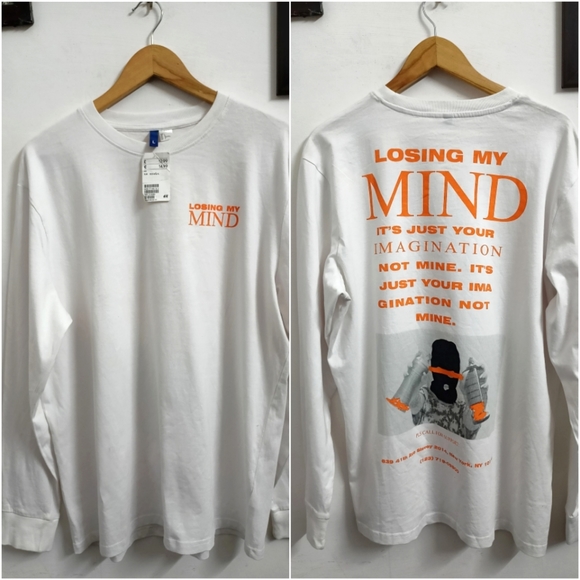 H&M Other - White full sleeves street style graphic t-shirt 👕